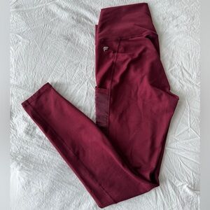 Fabletics Powerhold Burgundy Leggings